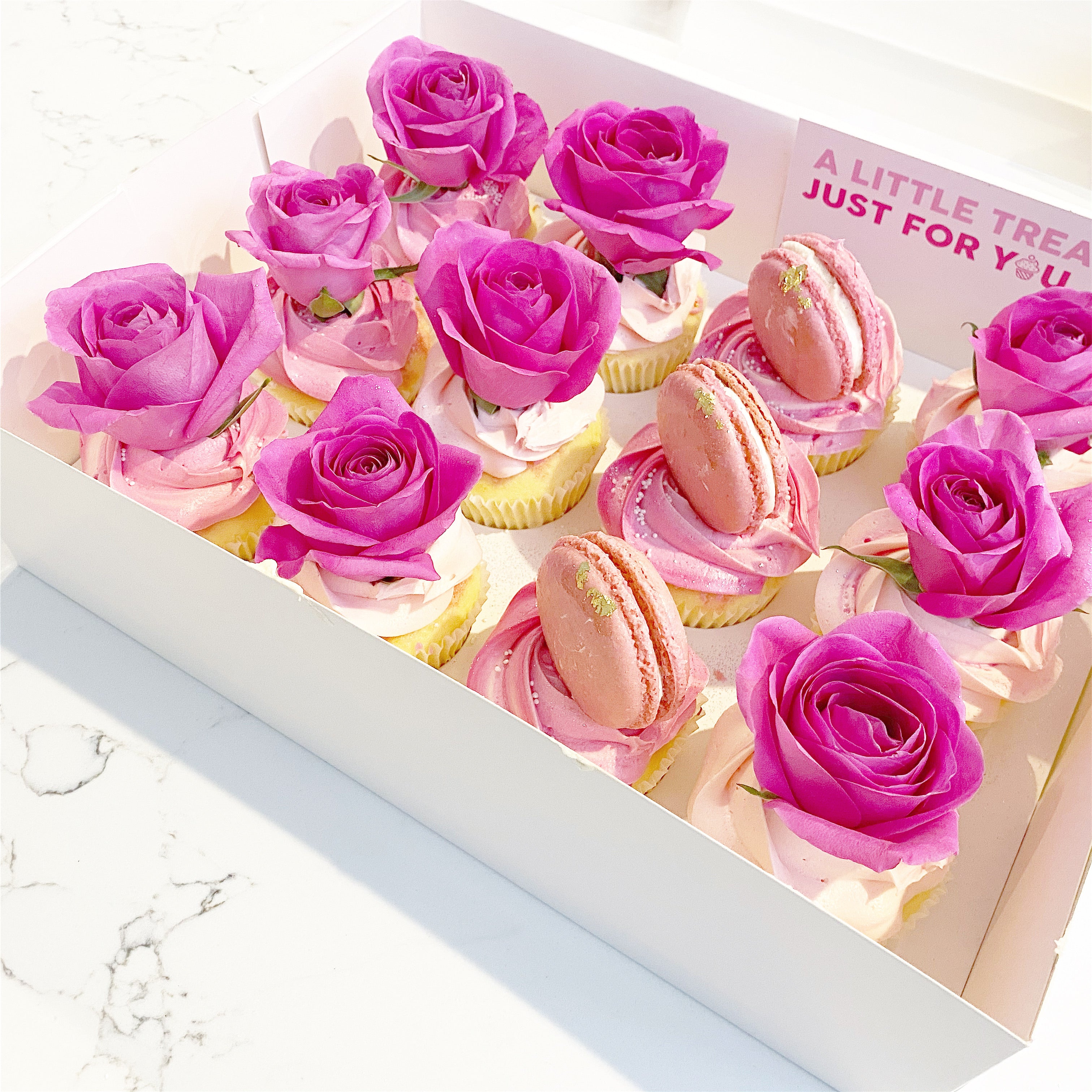 Pink Floral Macarons - Cupcake Occasion